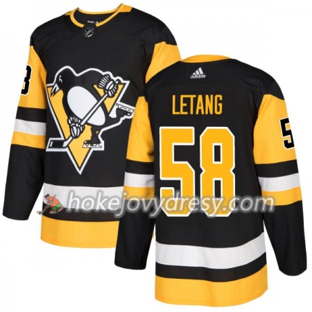 Pánské Hokejový Dres Pittsburgh Penguins Kris Letang 58 Adidas 2017-2018 Černá Authentic